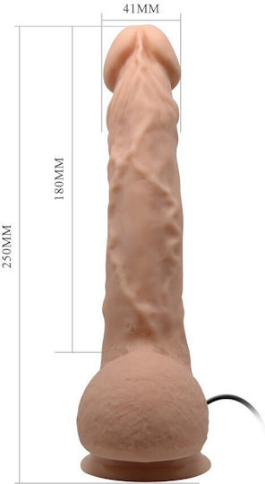 Dildo Vibrator Debra Jason 9"8" Tpr Material Remote Control Realistisches Dildo mit Hoden und Saugnapf Fleisch 25cm
