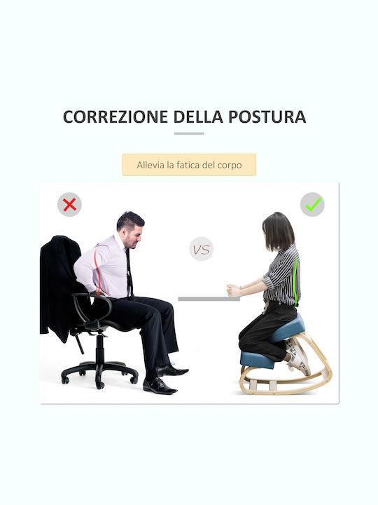 Office Desk Stool Blue 51x69x58cm
