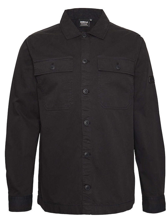 Μακρυμάνικo Βαμβακερό Overshirt σε Κανονική Γραμμή Black