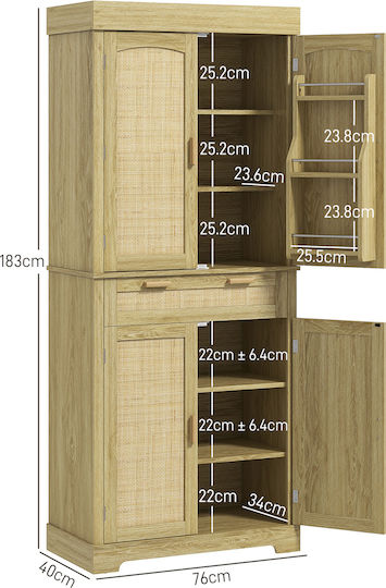 Bodenstehender Schrank Oaks 76x40x183cm