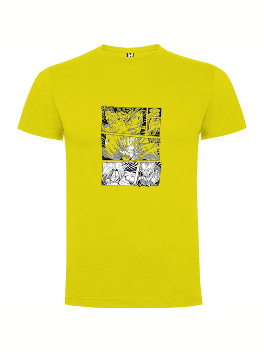 Epic Manga Showdown T-shirt Yellow Cotton