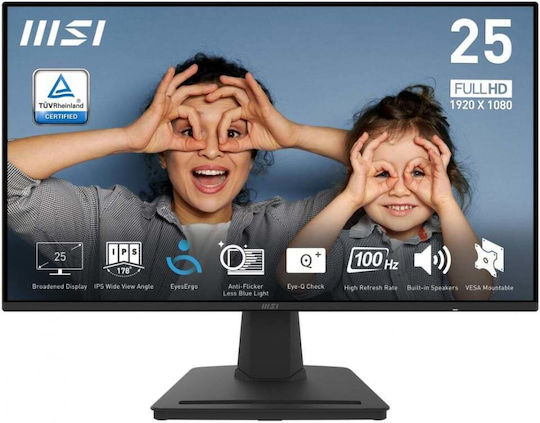 MSI PRO MP252 IPS Monitor 24.5" FHD 1920x1080 mit Reaktionszeit 4ms GTG