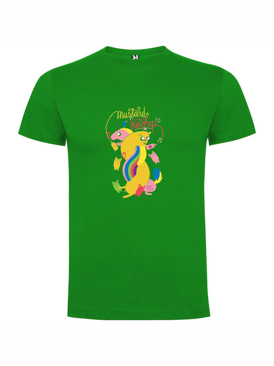 Muggur's Ketchup Creativity T-shirt Green Cotton