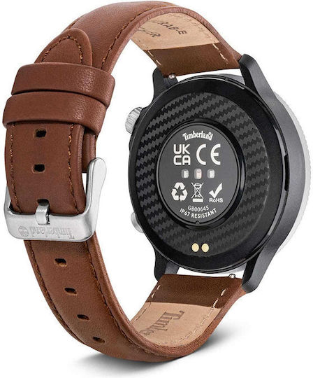 Timberland Trail Force S1 48mm Smartwatch with Heart Rate Monitor (Brown Leather Strap Gift Set)