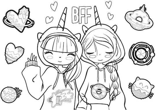 Διακάκης Μπλοκ Ζωγραφικής A4 21x29.7cm Best Friends Forever (Διάφορα Σχέδια)