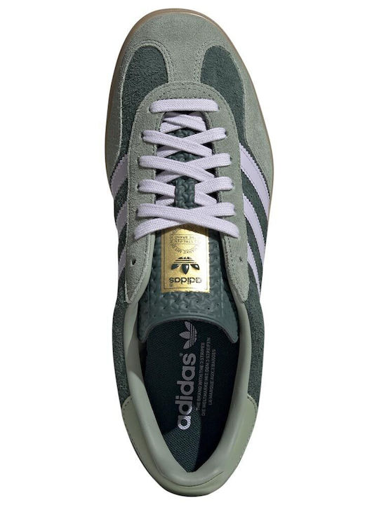 adidas Gazelle Indoor Ανδρικά Sneakers Mineral Green / Silver Dawn / Silver Green