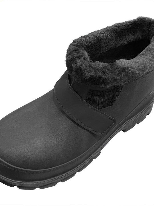 Ustyle Us2007 Non-Slip Work Wellies with Fur Black