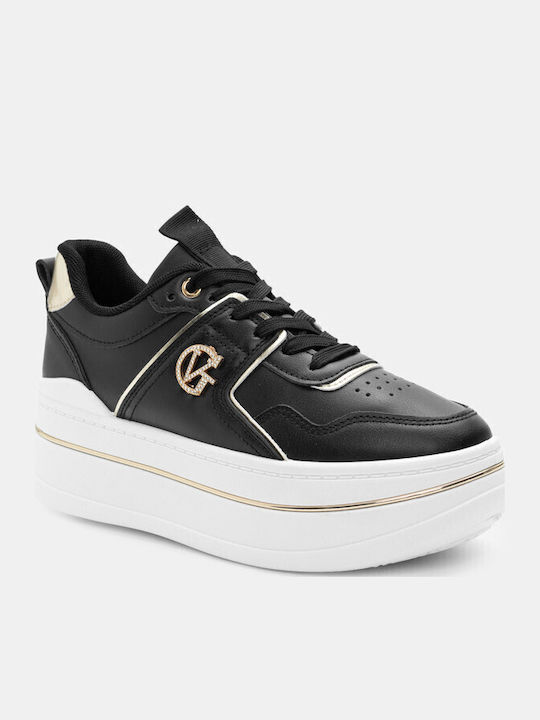 Damen Flatforms Sneakers BLACK