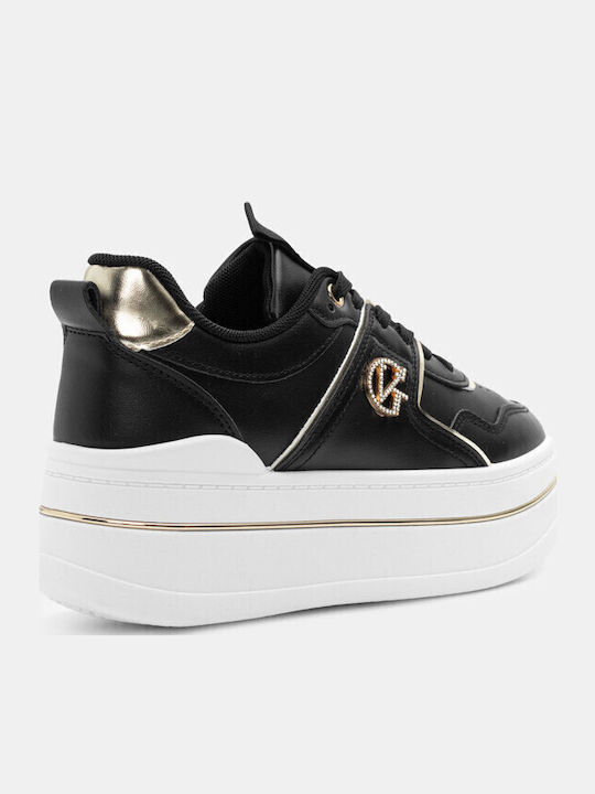 Damen Flatforms Sneakers BLACK