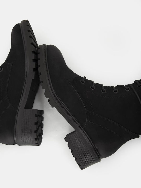 Wildleder Stiefeletten Damen Schwarz