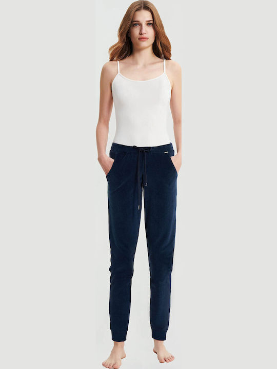 Vamp Winter Samt Damen Pyjama-Hose Black