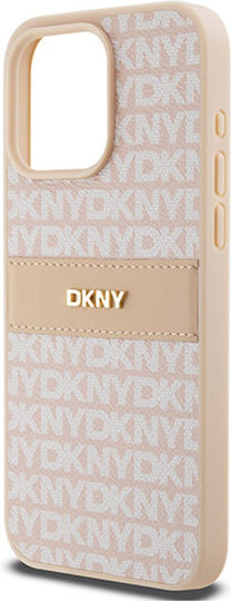 Θήκη Dkny Pu Leather Repeat Pattern Tonal Stripe Case Apple Iphone 15 Pro Max 6.7" Pink