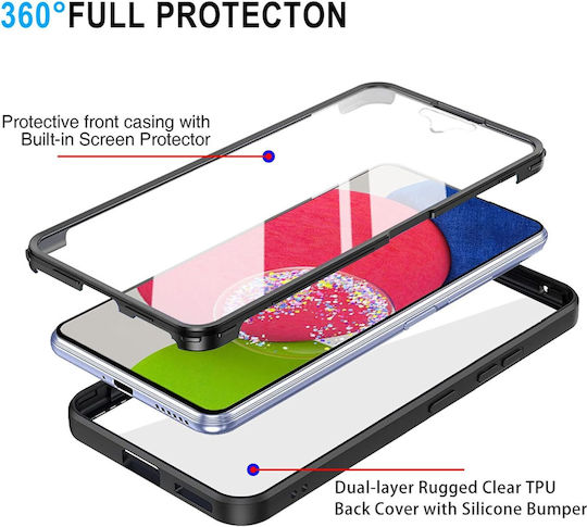 Techsuit ColorVerse 360 Vollschutz Silikon Set mit gehärtetem Glas Blau (Galaxy S23+)