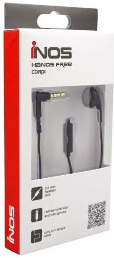 iNOS Inos Cordi Μονό Earbuds Handsfree Μονό με Βύσμα 3.5mm Λευκό
