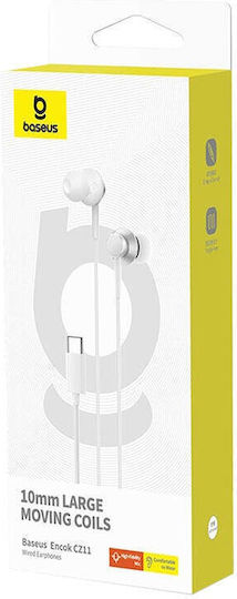 Baseus Encok In-ear Handsfree με Βύσμα USB-C Λευκό