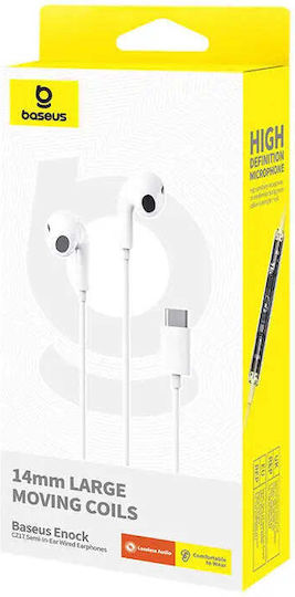 Baseus Encok Cz17 In-ear Handsfree Ακουστικά με Βύσμα USB-C Λευκό