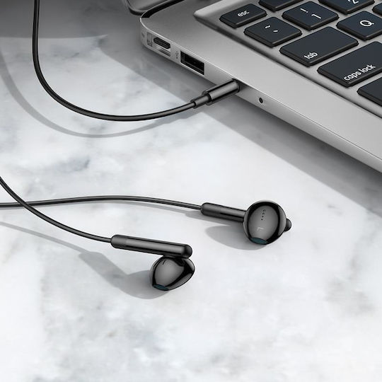 Hoco M93 In-ear Handsfree με Βύσμα USB-C Μαύρο