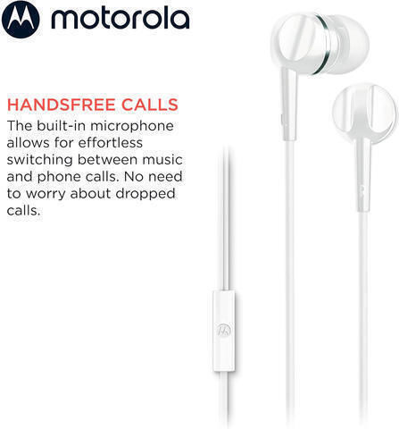 Motorola Sound Earbuds 105 Handsfree cu două căști cu mufă 3.5mm Alb
