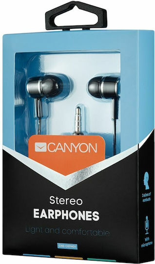 Canyon CNE-CEPM01B In-ear Handsfree Ακουστικά με Βύσμα 3.5mm Μαύρο