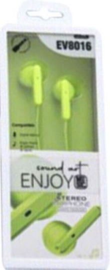 EV8016 In-ear Handsfree Ακουστικά με Βύσμα 3.5mm Πράσινο