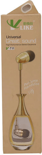Perfume V-711 In-ear Handsfree with 3.5mm Connector Gold