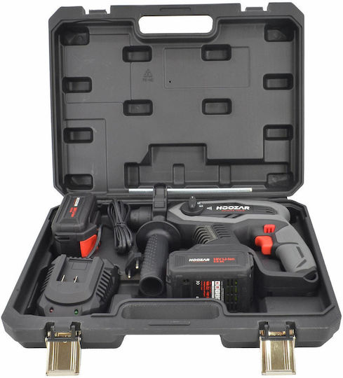 Hoozar RH10BL Percuție Ciocan rotopercutor Baterie Fără perii 18V 2x4Ah cu Suport SDS Plus