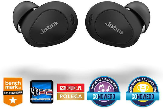 Jabra Elite 10 In-ear Bluetooth Handsfree Ακουστικά με Αντοχή στον Ιδρώτα και Θήκη Φόρτισης Gloss Black