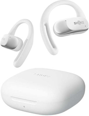 Shokz OpenFit Air Air Conduction Bluetooth Handsfree Earphones with Sweat Resistance and Charging Case Whitά