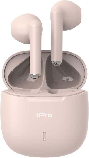 iPro TW100 In-ear Bluetooth Handsfree Ακουστικά με Θήκη Φόρτισης Ροζ