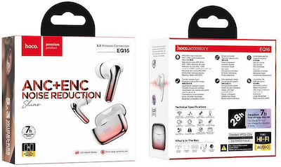 Hoco EQ16 Shine In-ear Bluetooth Handsfree Ακουστικά με Θήκη Φόρτισης Red Glaze