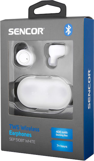 Sencor Sep 510BT In-Ear Bluetooth-Freisprecheinrichtung Kopfhörer mit Ladeetui Weiß