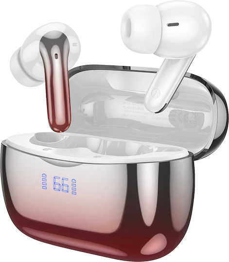 Hoco EQ16 In-ear Bluetooth Handsfree Earphones with Charging Case Red Glaze