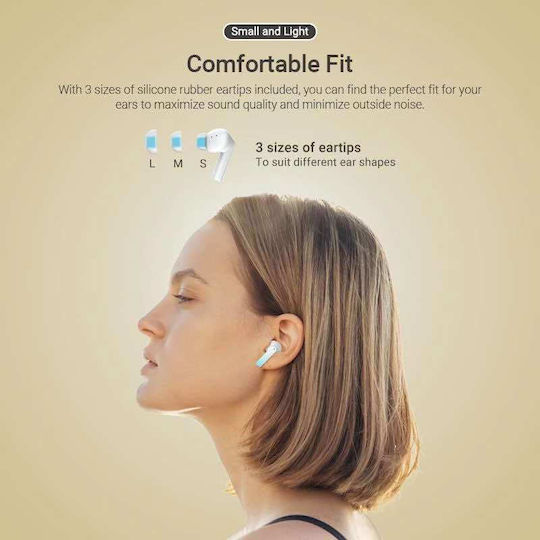 Vention ELF E04 In-ear Bluetooth Handsfree Earphones with Sweat Resistance and Charging Case White