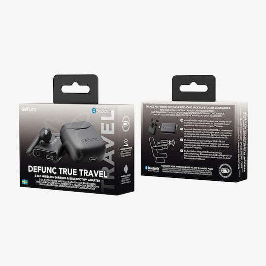 Defunc True Lite Travel Kit Earbud Bluetooth Handsfree Earphones with Sweat Resistance and Charging Case Black