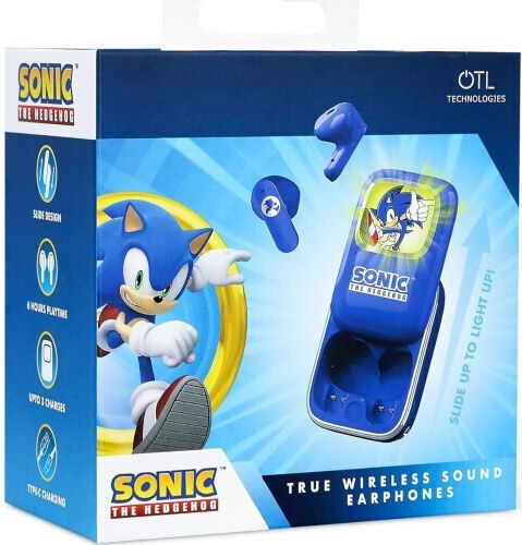 OTL Sonic the Hedgehog Slide In ear Bluetooth хендсфри Слушалки с Кутийка за Зареждане Син