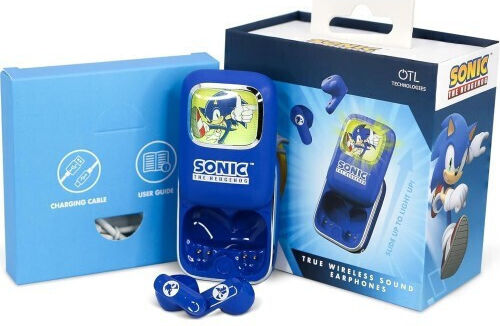 OTL Sonic the Hedgehog Slide In ear Bluetooth хендсфри Слушалки с Кутийка за Зареждане Син