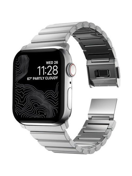 Nomad Strap V2 Λουράκι Ανοξείδωτο Ατσάλι Ασημί (Apple Watch Series 3, 4, 5, 6, SE)