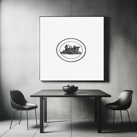 Steam Engine Train Stamp Design From Gemälde auf Leinwand 110x110cm