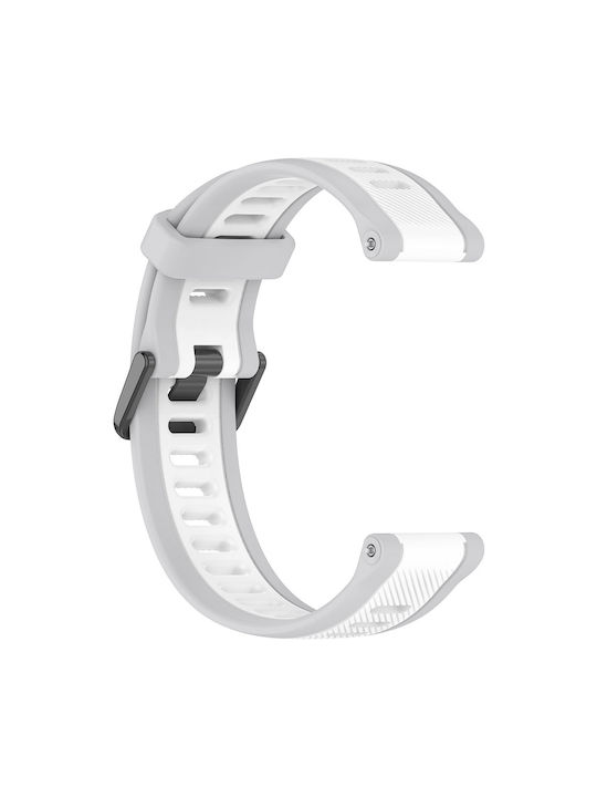 Techsuit Curea Silicon Alb (Samsung Galaxy Watch 4/5/6/7/FE, Huawei Watch GT 3 (42mm)/GT 3 Pro (43mm))