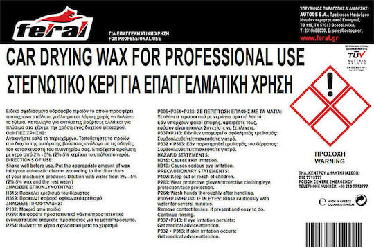 Feral Drying Wax Liquid Wax for Car Body 4lt