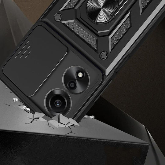 Techsuit Camshield Umschlag Rückseite Kunststoff / Silikon Schwarz (Oppo A60)