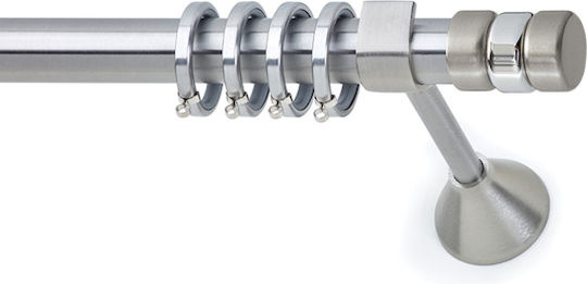 Anartisi Metallic Curtain Pole Orama Double with Rail Φ25mm 300cm Nickel Satin