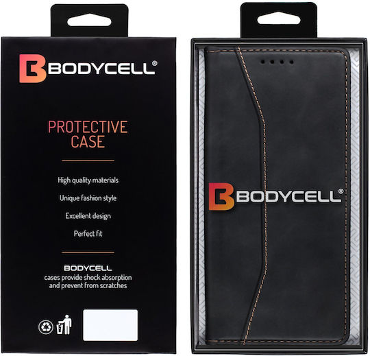 Bodycell Book Piele artificială / Piele Negru (Xiaomi Poco F6 5G)