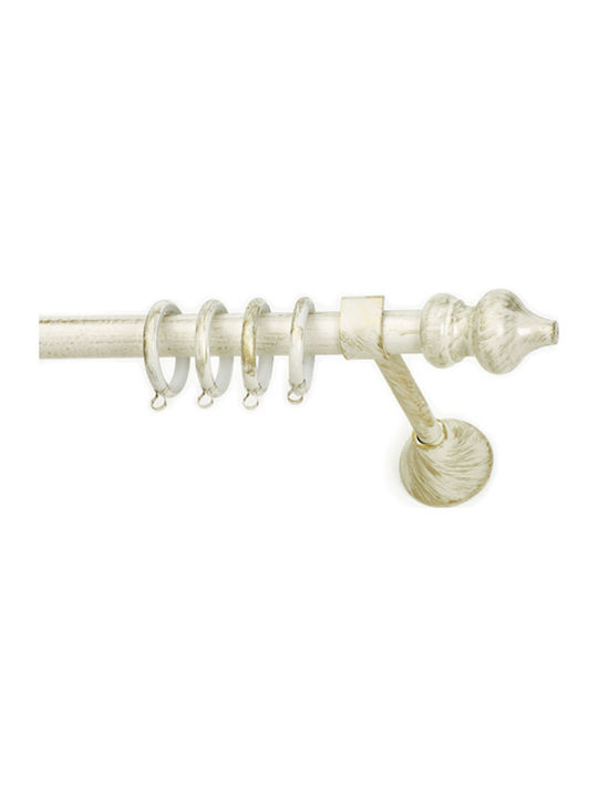 Anartisi Metallic Curtain Pole Baroco Single Φ20mm 240cm Ecru