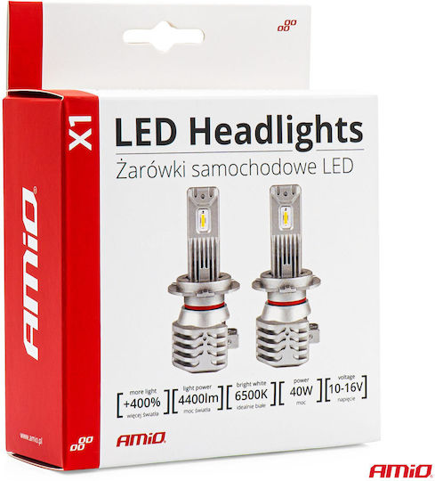 AMiO Lamps Car HB3 LED 6500K Cold White 12V 40W 2pcs
