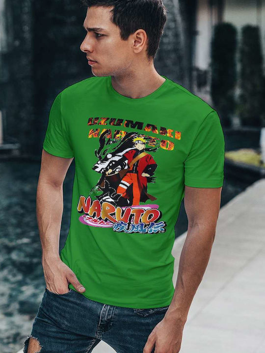 Poster T-shirt Naruto Green Cotton