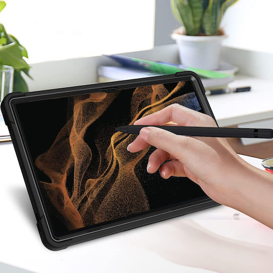 Techsuit Screen Protector Back Cover Durable Black (Samsung Galaxy Tab S8 Ultra Samsung Galaxy Tab S9 Ultra)