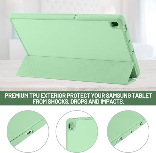Techsuit Durable Green Flip Cover (Galaxy Tab S6 Lite 10.4)