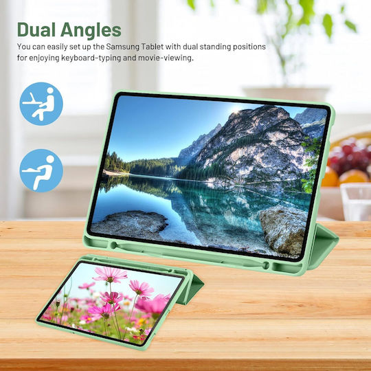 Techsuit Durable Green Flip Cover (Galaxy Tab S6 Lite 10.4)