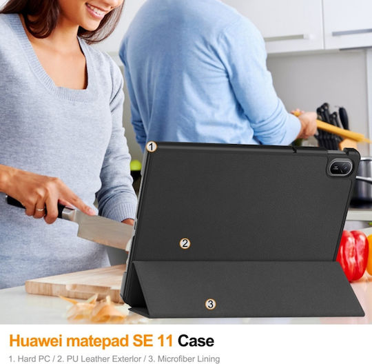 Techsuit Klappdeckel Schware (Huawei MatePad SE 11)